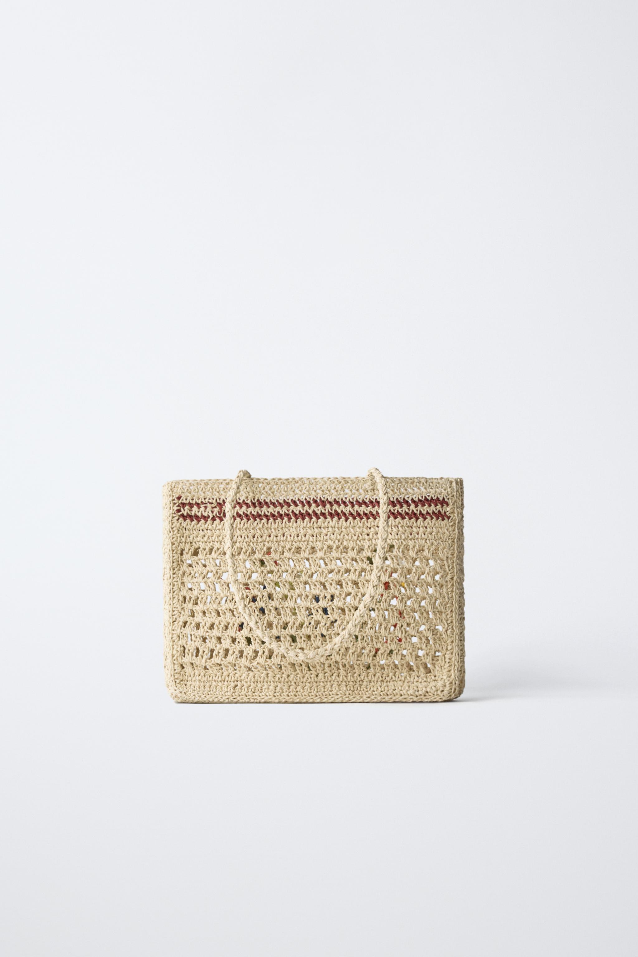 SAC SHOPPER EN RAFIA À FLEURS